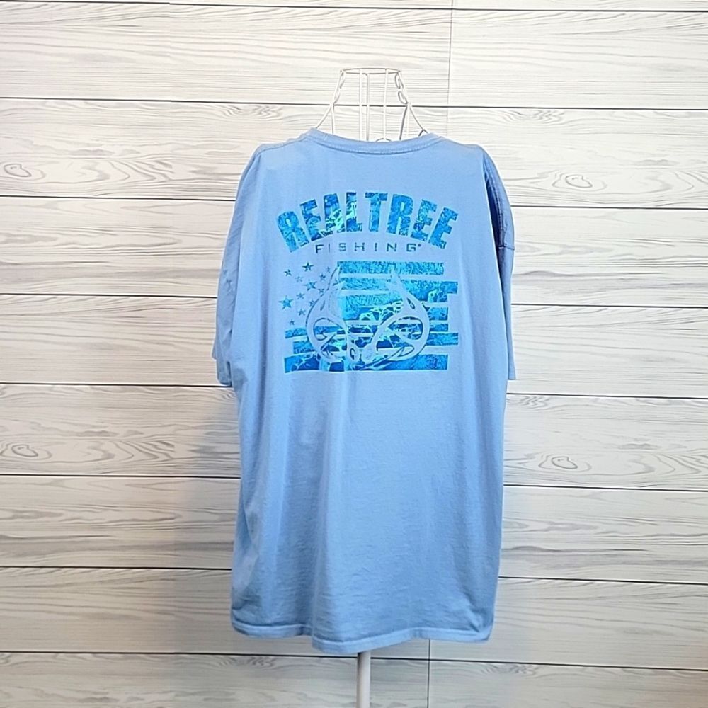 Realtree fishing graphic Men's Classic short sleeved t-shirt - blue Size 3XL